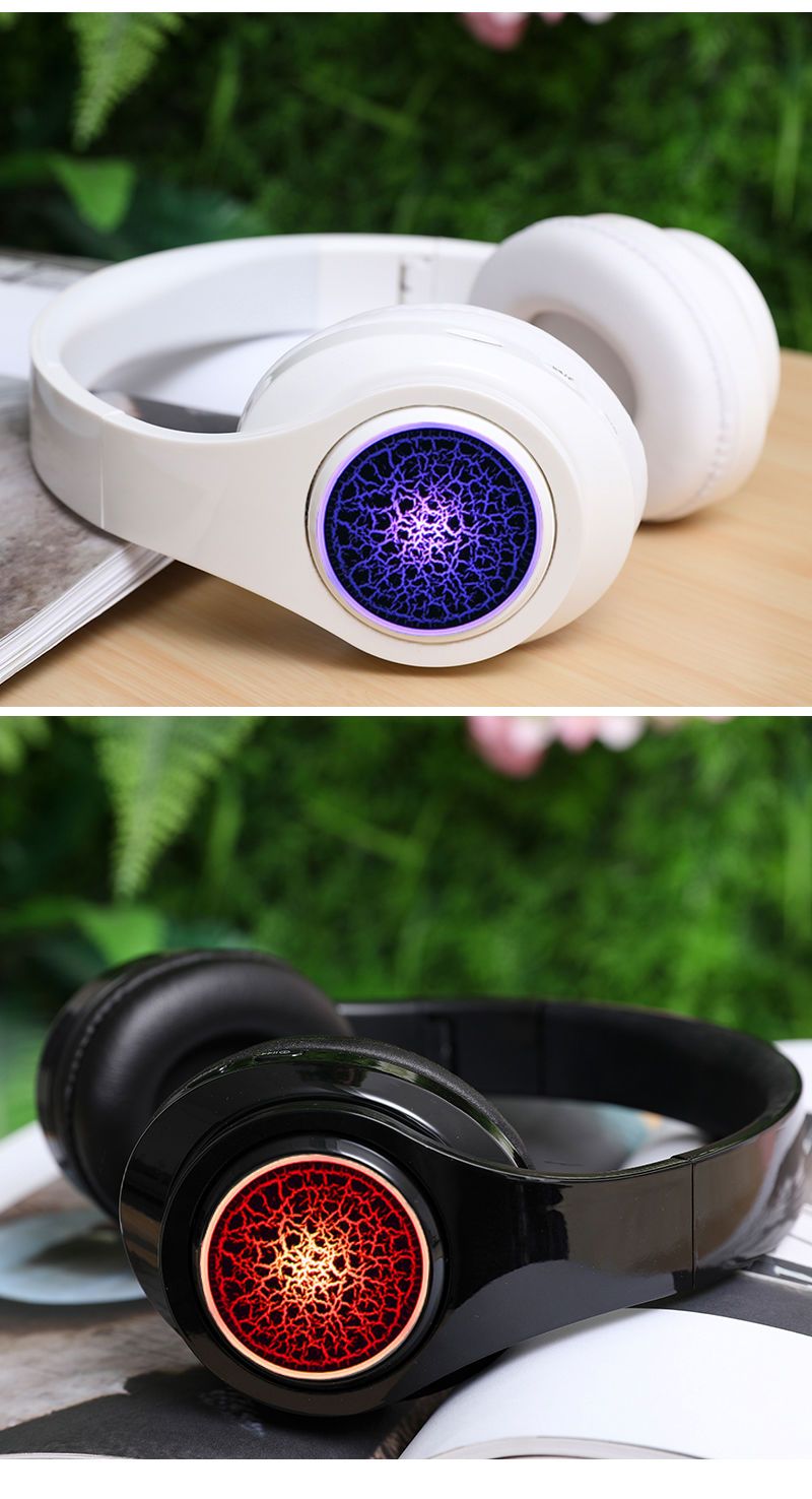 Svijetleće Bluetooth slušalice za montažu na glavu, jaki bas, visoka kvaliteta zvuka, bežične sportske slušalice za igranje mobilnih poziva_voghion.com