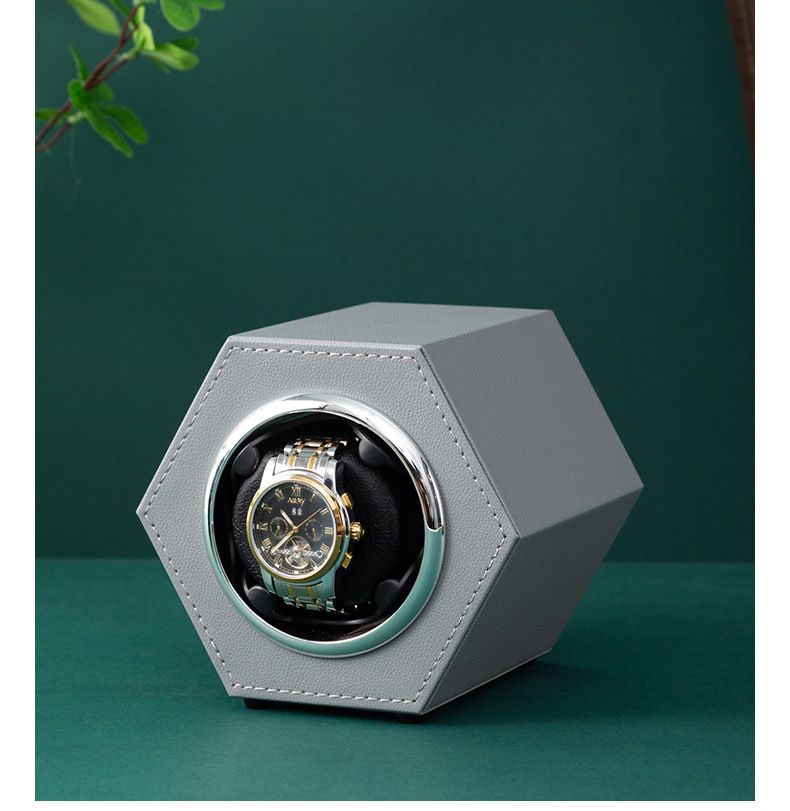 Mini caixa de relógio hexagonal de cabeça única, caixa de motor com duas velocidades ajustável, agitador de relógio_voghion.com