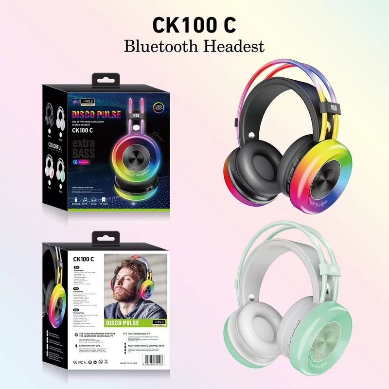Nuove cuffie da gioco specifiche per computer con luce RGB Bluetooth montate sulla testa CK100C_voghion.com