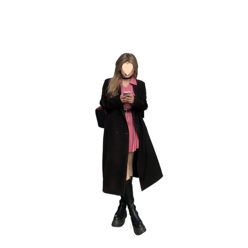 Annie Not Popular Trench con spalle lunghe per donna snellente 2025 Autunno Nuovo stile Cappotto elegante taglie forti_voghion.com