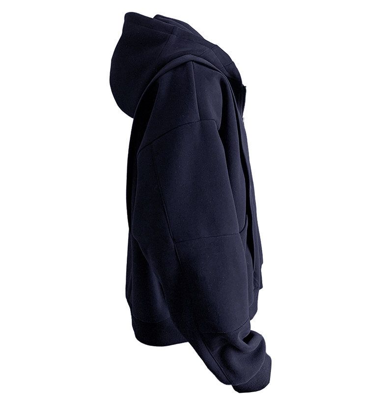 Sweat à capuche zippé rétro pour homme – Sweat-shirt oversize avec poche, doublure polaire légère, style streetwear décontracté pour l'automne et l'hiver_voghion.com