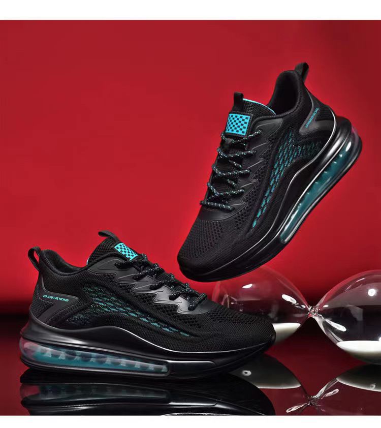 Leisure Men's Breathable Fly Woven Low Top Sports Shoes, Fashionable Air Cushion Outdoor Running And Travel Shoes_voghion.com