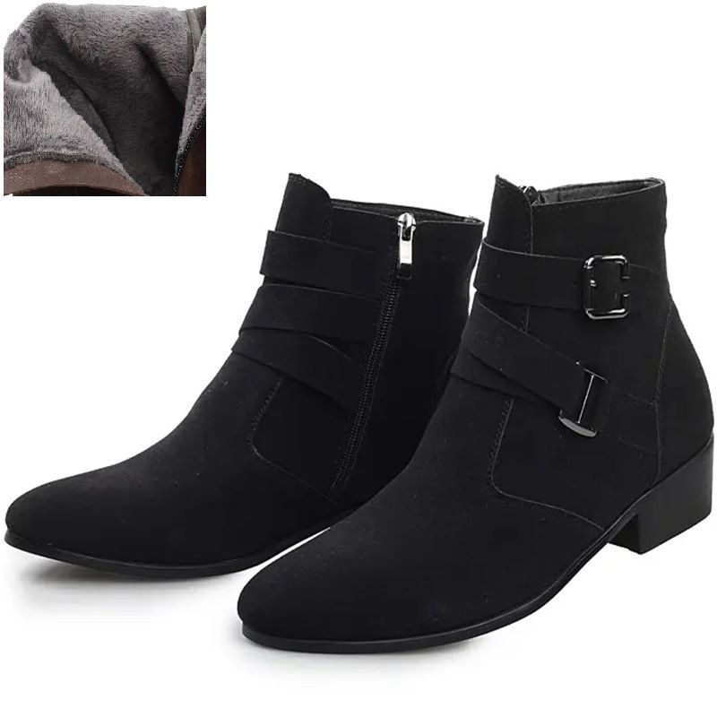 TerraStride Grote Puntige Hoge Laarzen 2025 Herfst Winter Heren Maat 39-47 Met Leren Schoenen_voghion.com