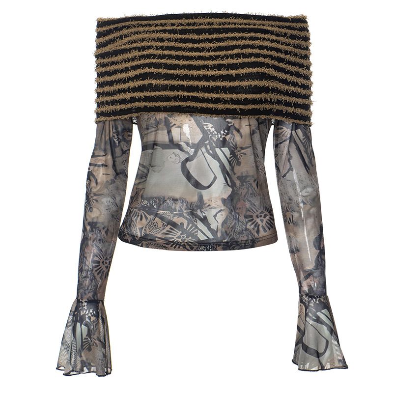 Y23TP638 Top de un hombro con estampado personalizado para mujer, estilo versátil, 2024_voghion.com