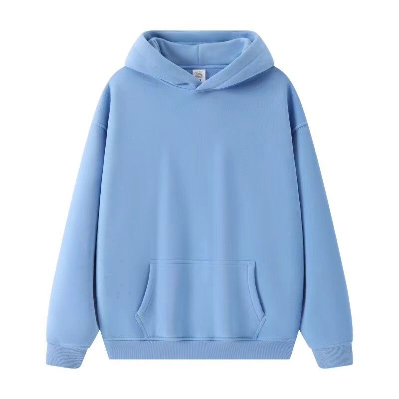 Felpa in pile da uomo, tinta unita, pullover da coppia, ampia, di media lunghezza, alla moda_voghion.com