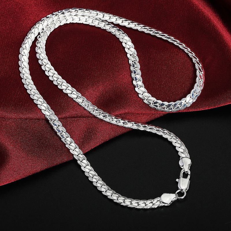 20-60 cm Sterling Silber Markendesign Edle Halskette Kette für Frauen Männer Mode Hochzeit Verlobung Schmuck_voghion.com