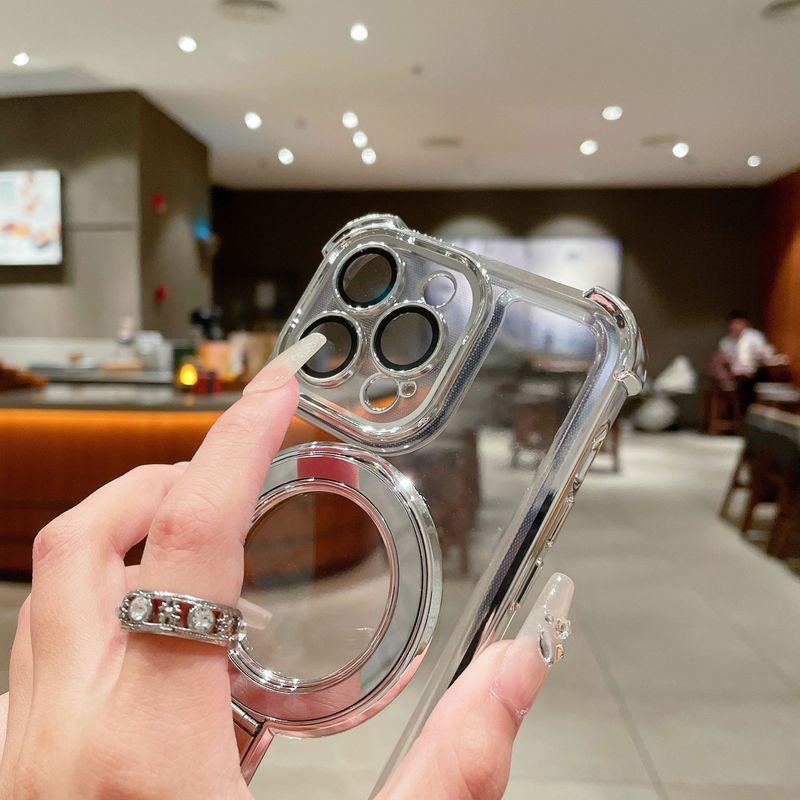Telefoonhoesje & hoesjes Galvaniseren Vierhoeken Metalen Magnetische Beugel Geschikt voor iPhone 16 Mobiele Telefoonhoesje Airbag Anti-Val Beschermhoes 11_voghion.com