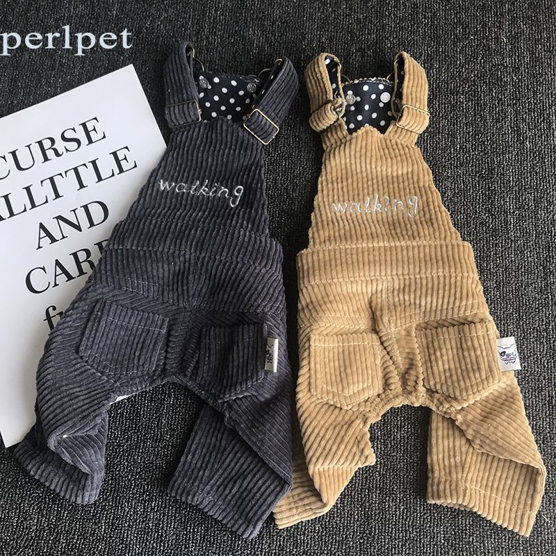 Nieuwe overall met gesp in corduroystof voor viervoeters_voghion.com