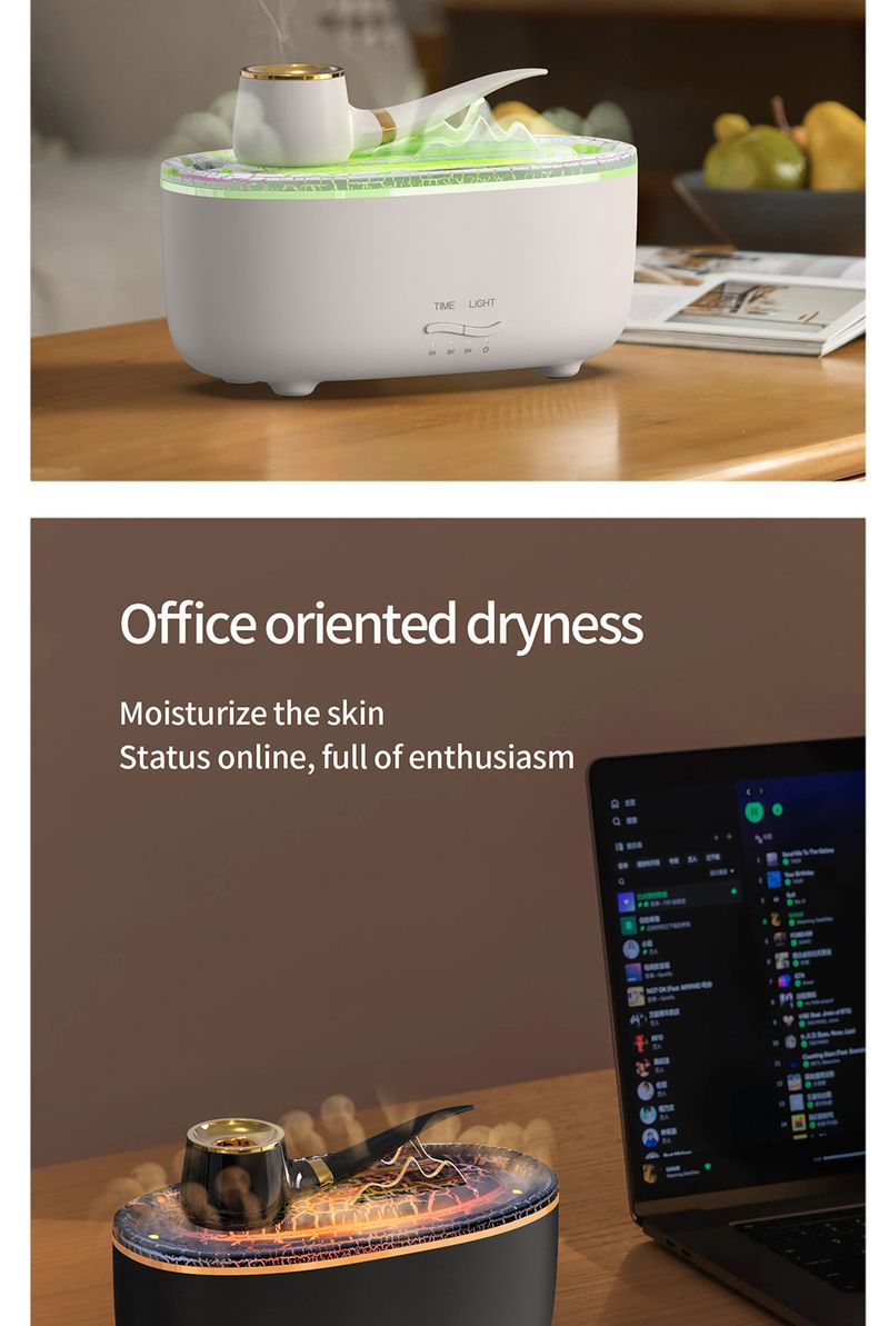 Umidificatore ad ultrasuoni ad anello con nebulizzazione automatica di fragranze e luci colorate_voghion.com