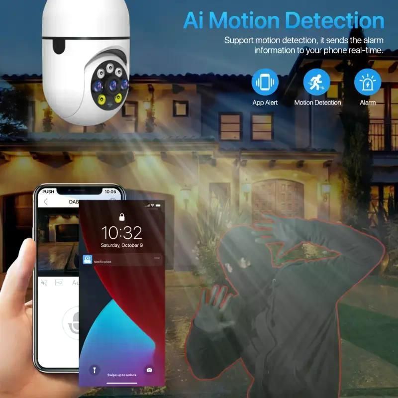 Wireless Light Bulb Security Camera 1080P Wireless 360-degree Panorama Intelligent High-definition Household Light Bulb, Surveillance Camera 1080P High-definition WiFi Pet Surveillance Camera_voghion.com