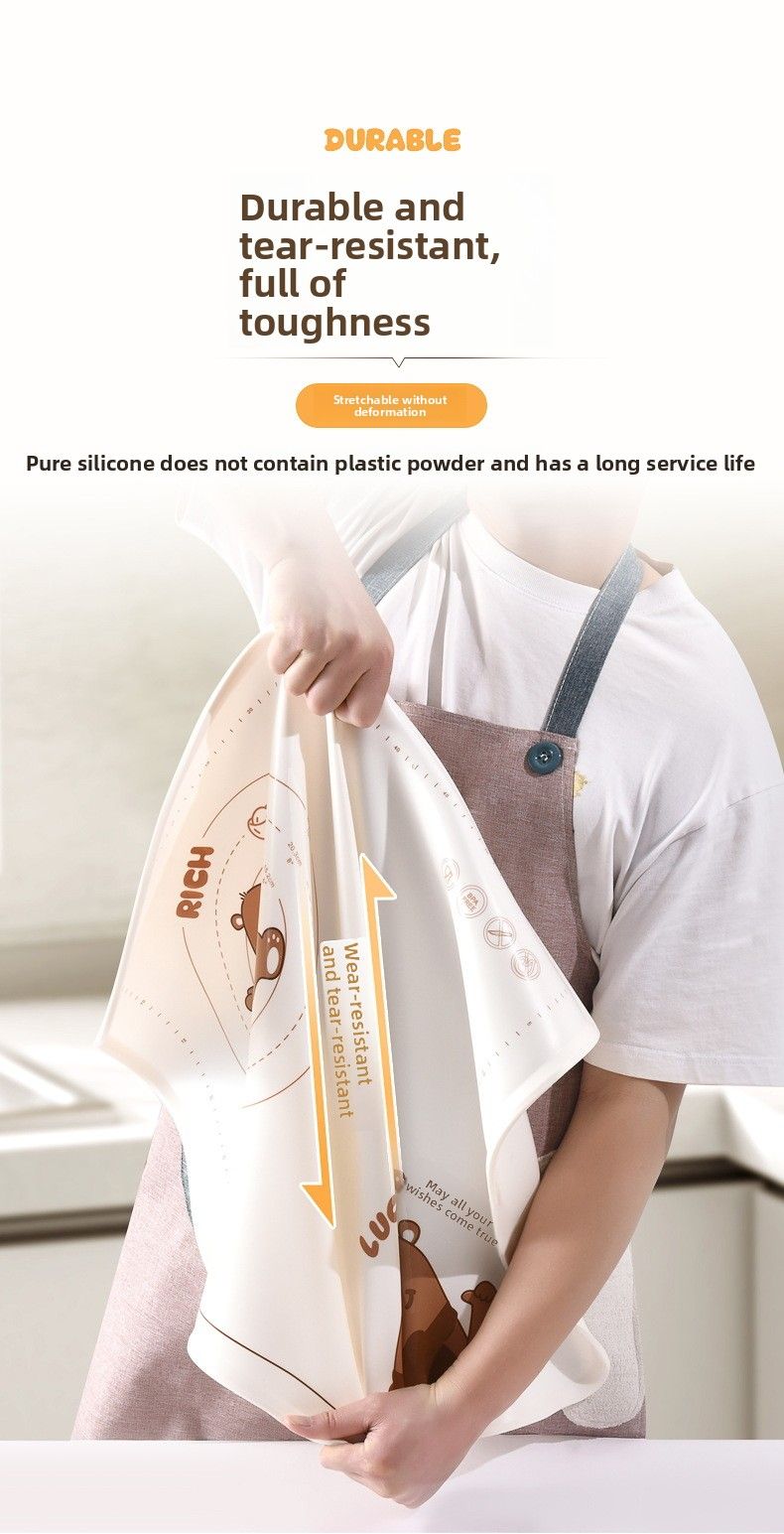 Bär Verdickt Antibakterielle Lebensmittelqualität Silikon Teig Home Use Rolling Backen Bord Knetmatte_voghion.com