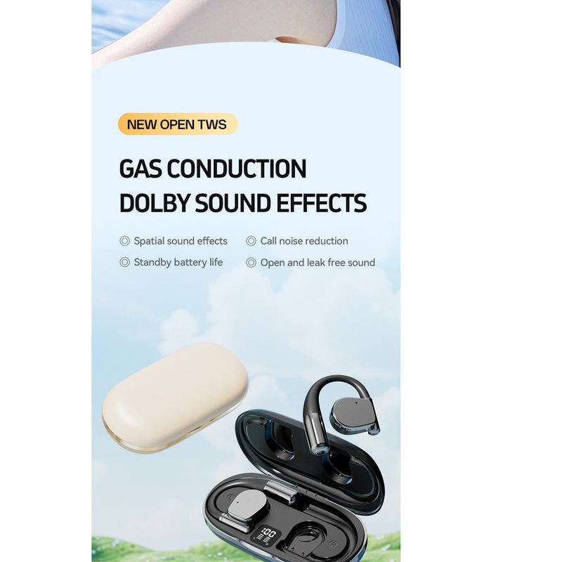 New Wireless Bluetooth M111 AI Smart Translation Earphones OWS Non-In-Ear Over-Ear Long Battery Life_voghion.com