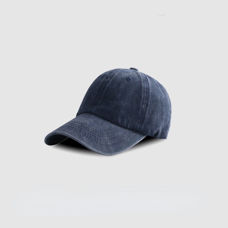 Oslagbar kvalitet, stort huvudomfång 60-62 cm, fördjupad anknäbbsbasebollkeps i tvättad denim för män, solhatt med bredare brätte för dam_voghion.com