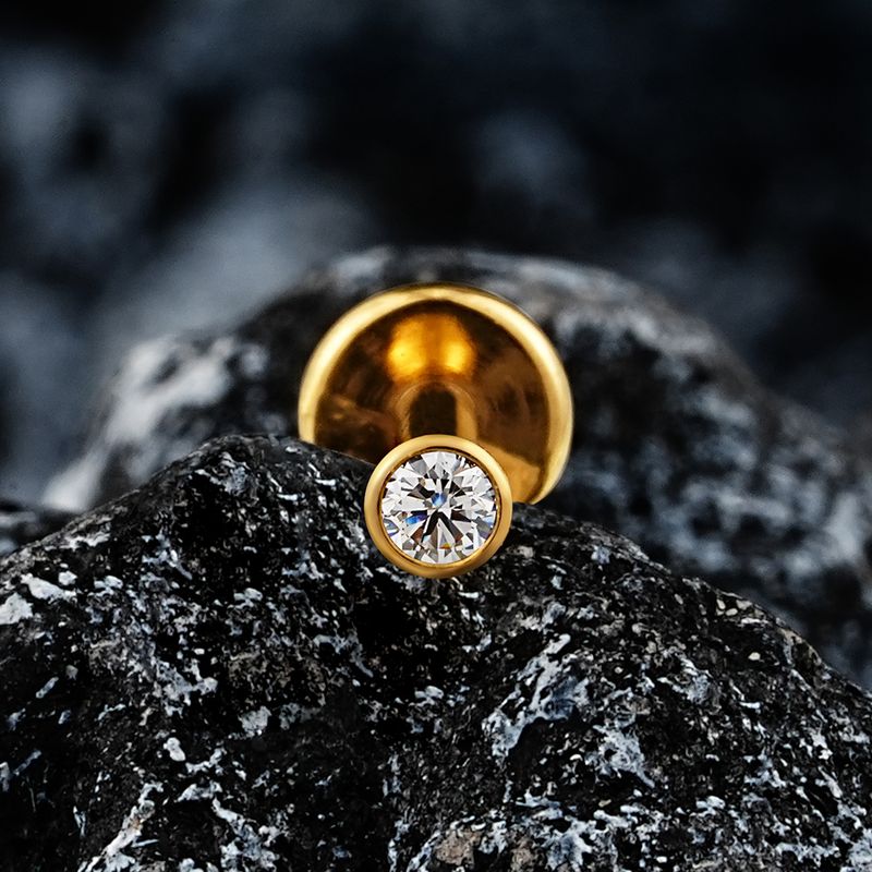 Orecchino a fondo piatto in titanio ASTM F136 da 2/2,5/3/4 mm con zirconi cubici, 16 g, per cartilagine, trago, elica, naso, labret, piercing, gioielli_voghion.com