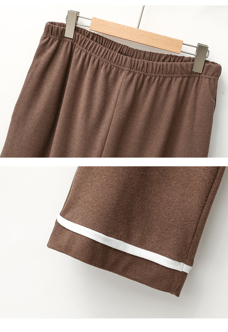 Herrenbekleidung Herren-Pyjama, neuer Thermo-Pyjama aus Samt, beidseitig gebürstet, Rundhalsausschnitt, schlichter, einfarbiger Pullover, langärmeliger Heimkleidungsanzug_voghion.com