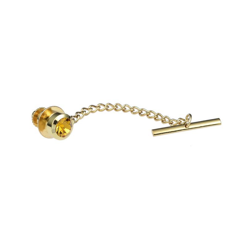 Herrenschmuck Messingkern Mehrfarbige Kristall Krawattennadel Krawattennadel Anstecknadel Knopf Hemd Strass Kleine Brosche_voghion.com