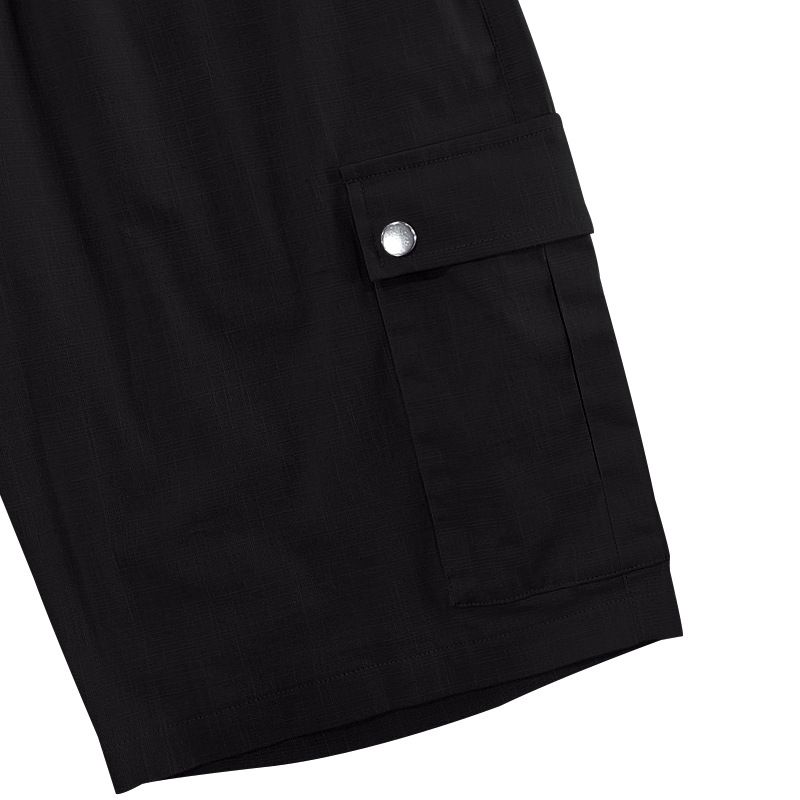 Pantalones cortos casuales de playa de lino con nudo de bambú para hombre de American Amikaji Outdoor Tactical Workwear de verano_voghion.com