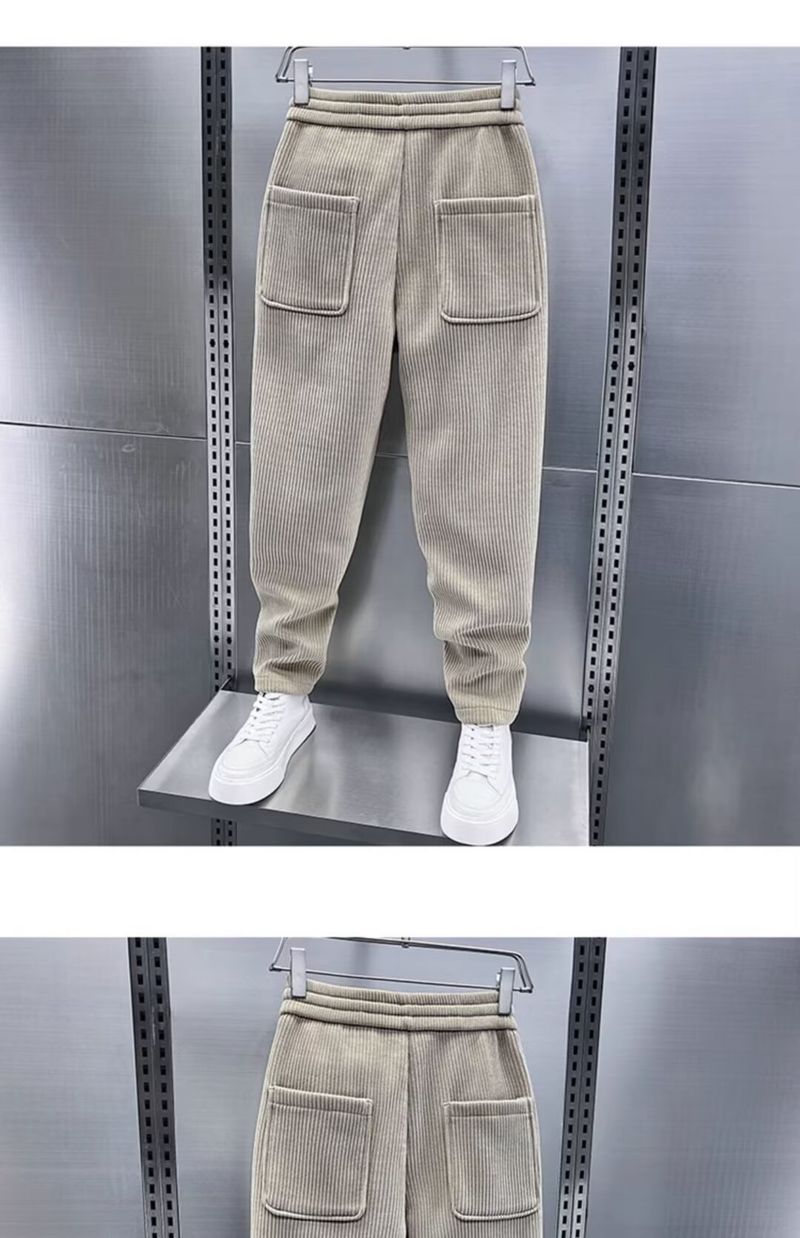 Men's Clothing Autumn New Style Corduroy Fashion Casual Pants Men's Trendy Loose Slim Sweatpants Sports Trousers_voghion.com