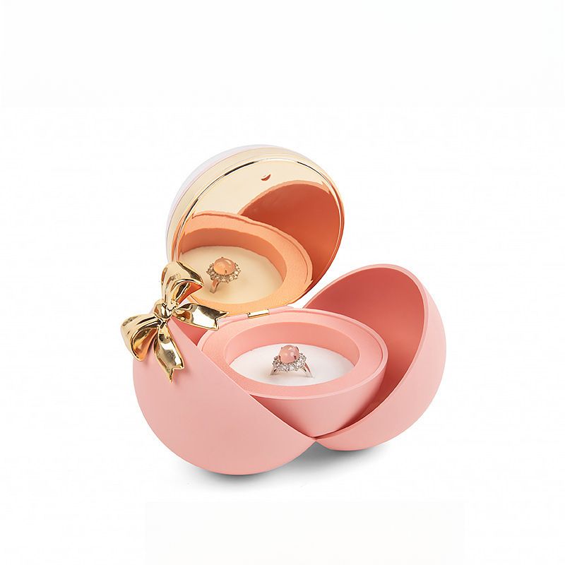 Schmuckschatulle mit kugelförmiger Schleife, Valentinstags-Antrag, Ringschatulle, Rosenseife, Blumenschatulle, Halskette, Schmuckschatulle, Geburtstag, Jahrestag, Valentinstags-Antrag, Geschenk_voghion.com