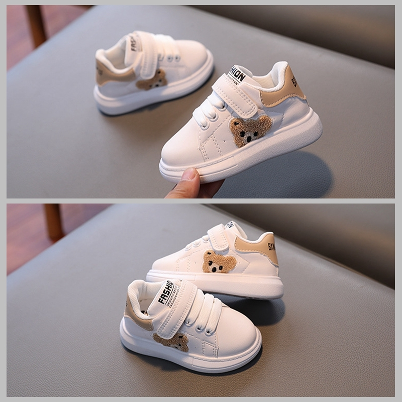 XUANMU Nette Pelzigen Bären Muster Kinder Turnschuhe Flache Ferse Baby Mädchen Schuhe Plattform Kleiner Junge Laufschuhe Kinder tenis Schuhe x0042_voghion.com