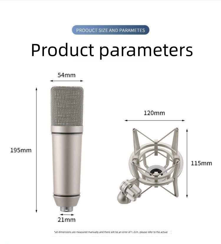 【5V】Plastic U87 Condenser 48V Large Diaphragm High Quality Internet Celebrity Live Streaming Singing Karaoke Dedicated External_voghion.com