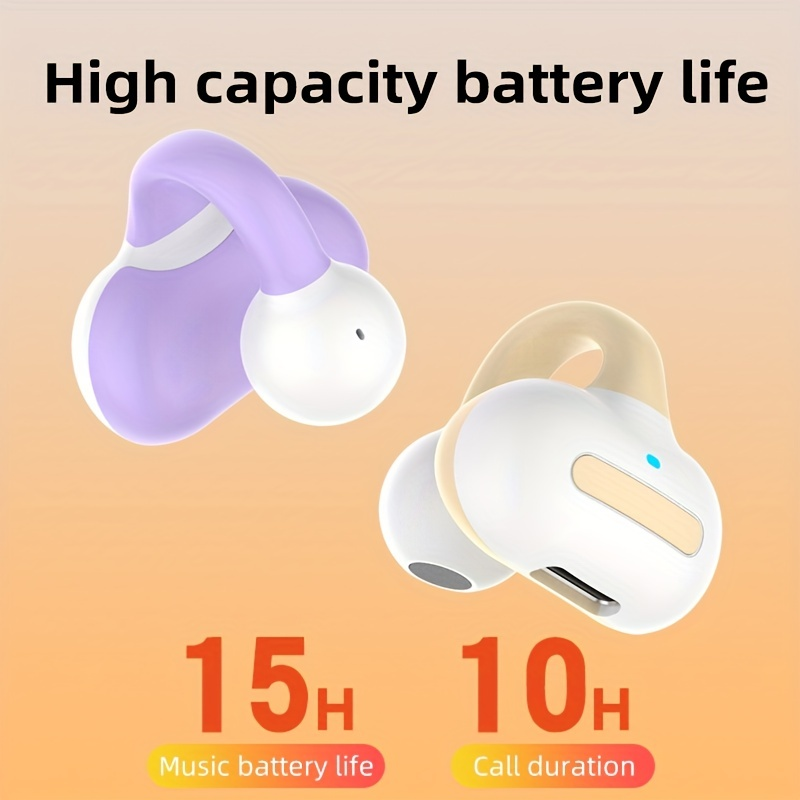 Fone de ouvido de condução de ar de ouvido único, fone de ouvido sem fio com clipe aberto Fasion, confortável de usar, fone de ouvido sem fio de longa duração da bateria_voghion.com
