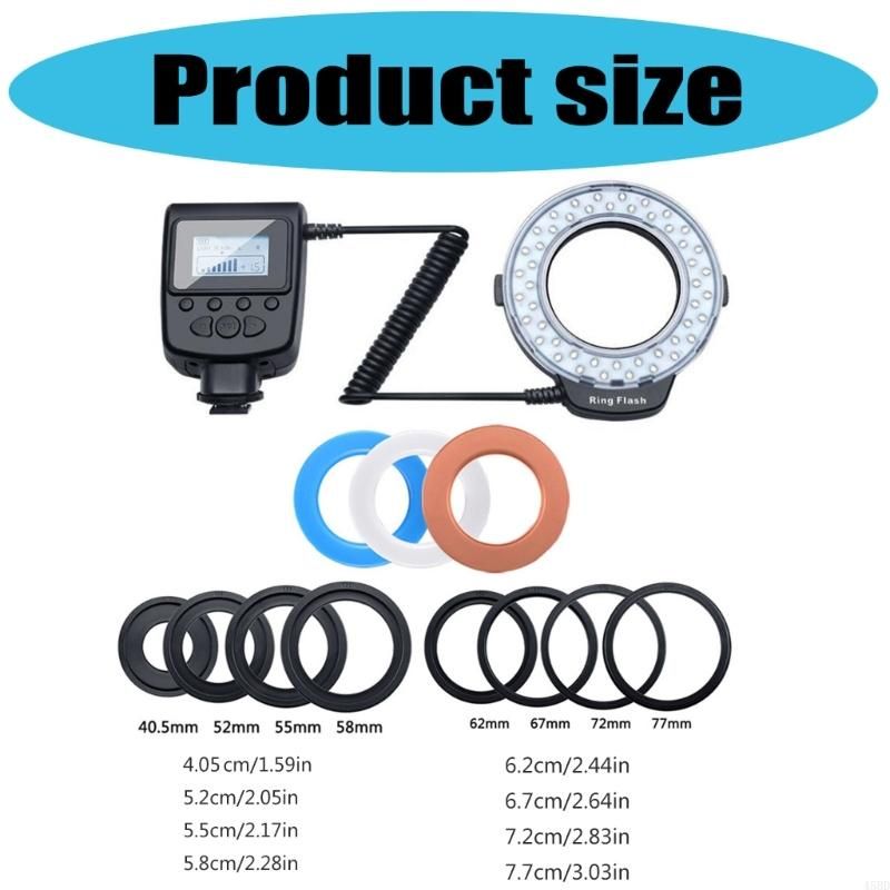 ro Photography Light With LCD Screen 7 Lighting Modes 8 Rings Adapters For Enhanced Imaging Effects 45BD_voghion.com