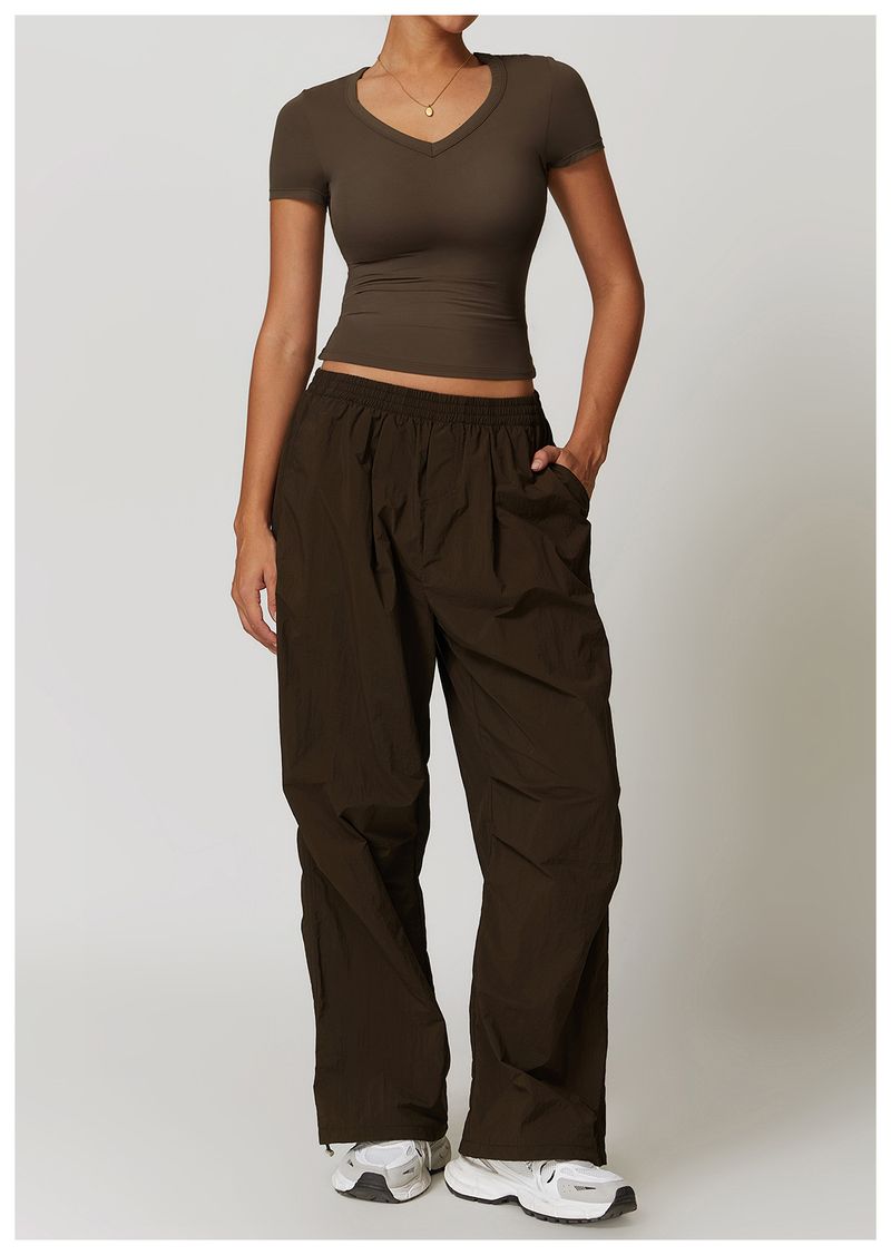 Vêtements pour femmes, haut de yoga moulant à manches courtes, résistant aux chocs, pour la course à pied, le Pilates, le fitness, le sport, le séchage rapide_voghion.com