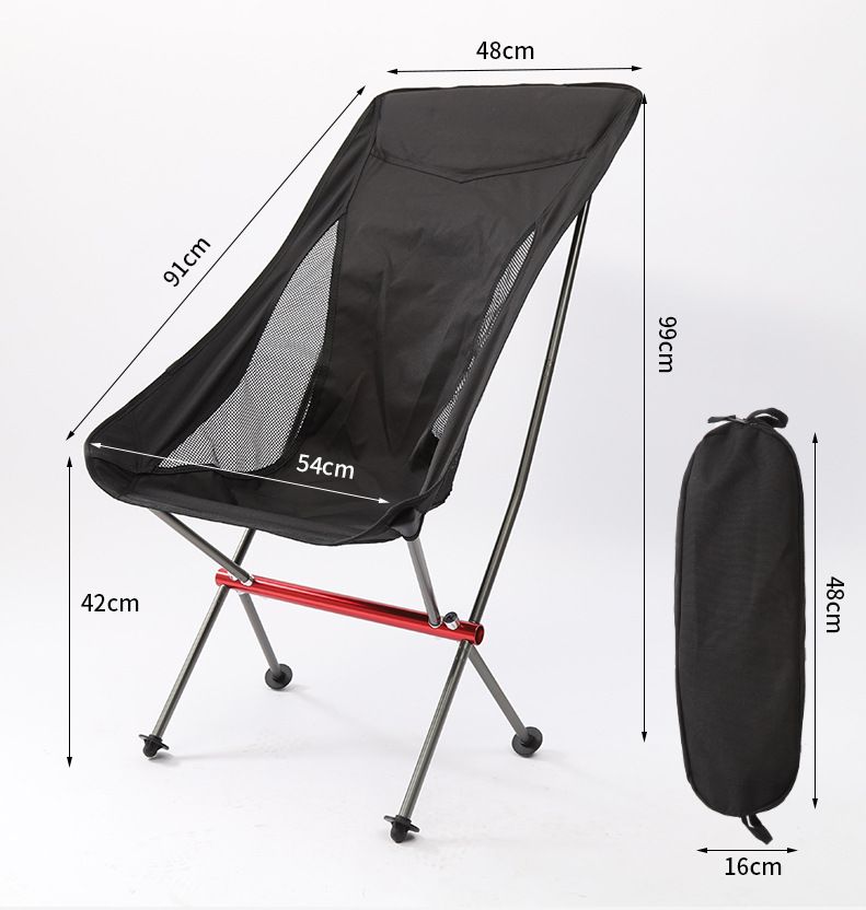 Outdoor Camping Outdoor Folding Chair Camping Beach Barbecue Portable Moon Chair Self Driving Leisure Fishing Aluminum Alloy Chair_voghion.com