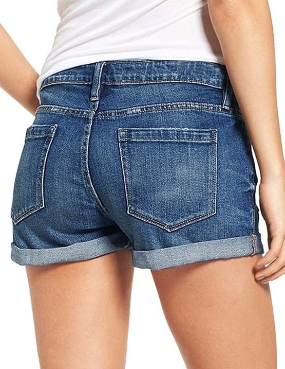 Pantaloncini di jeans strappati elastici da donna_voghion.com