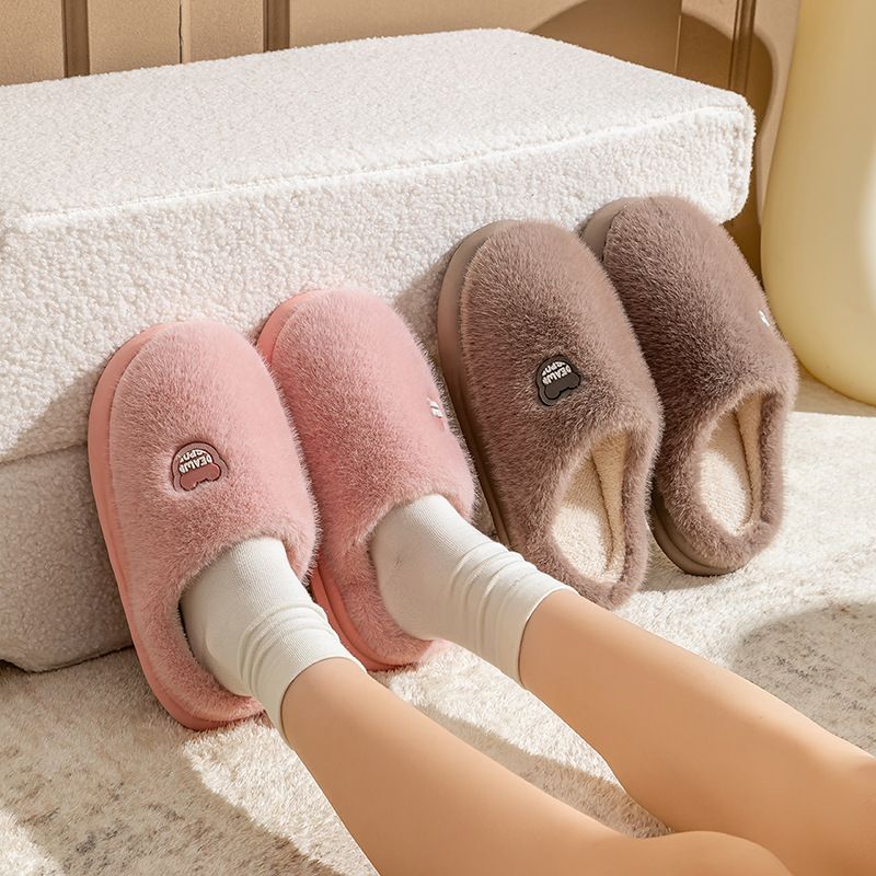 New Sticker Cat Cotton Women, Autumn And Winter Indoor Home Non-Slip Household Couple Outdoor Knitted Slippers For Men_voghion.com