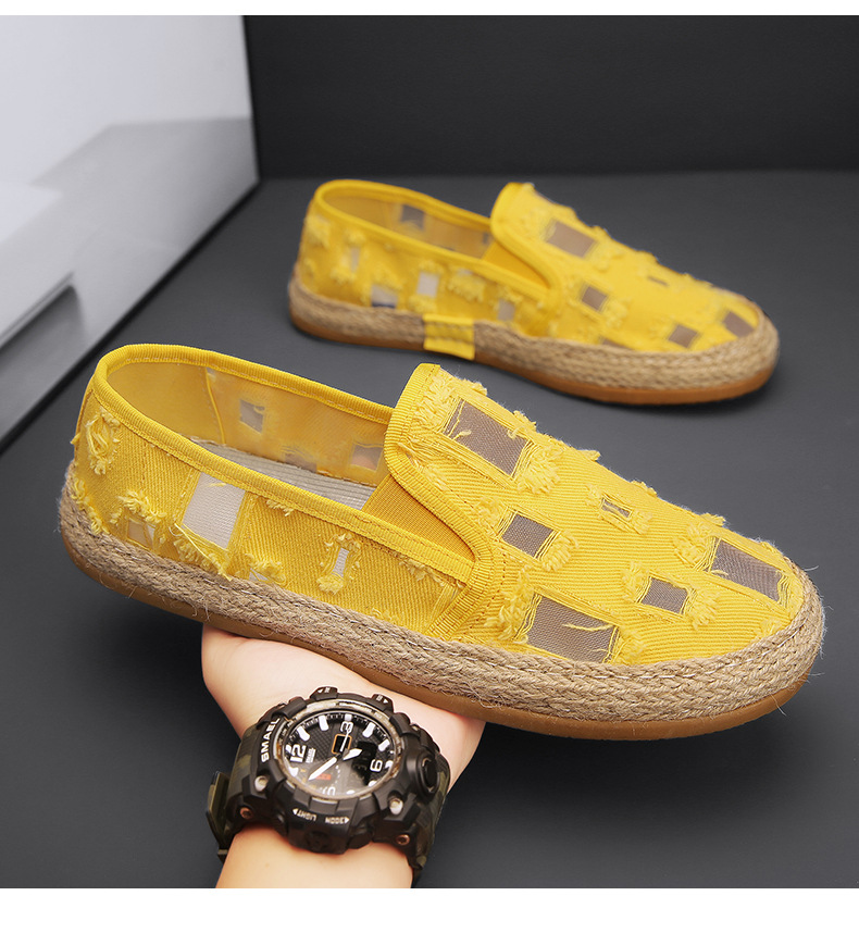 2023 New Hollow Out Breathable Fisherman Shoes Slip-on Slip-on Loafers Casual men's shoes one piece dropshipping L5311_voghion.com