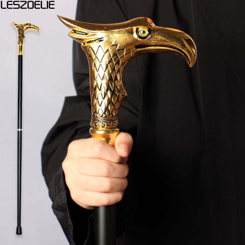 Bastone da passeggio decorativo di lusso con testa d'aquila per uomo, elegante, alla moda, per feste, vintage, a mano_voghion.com