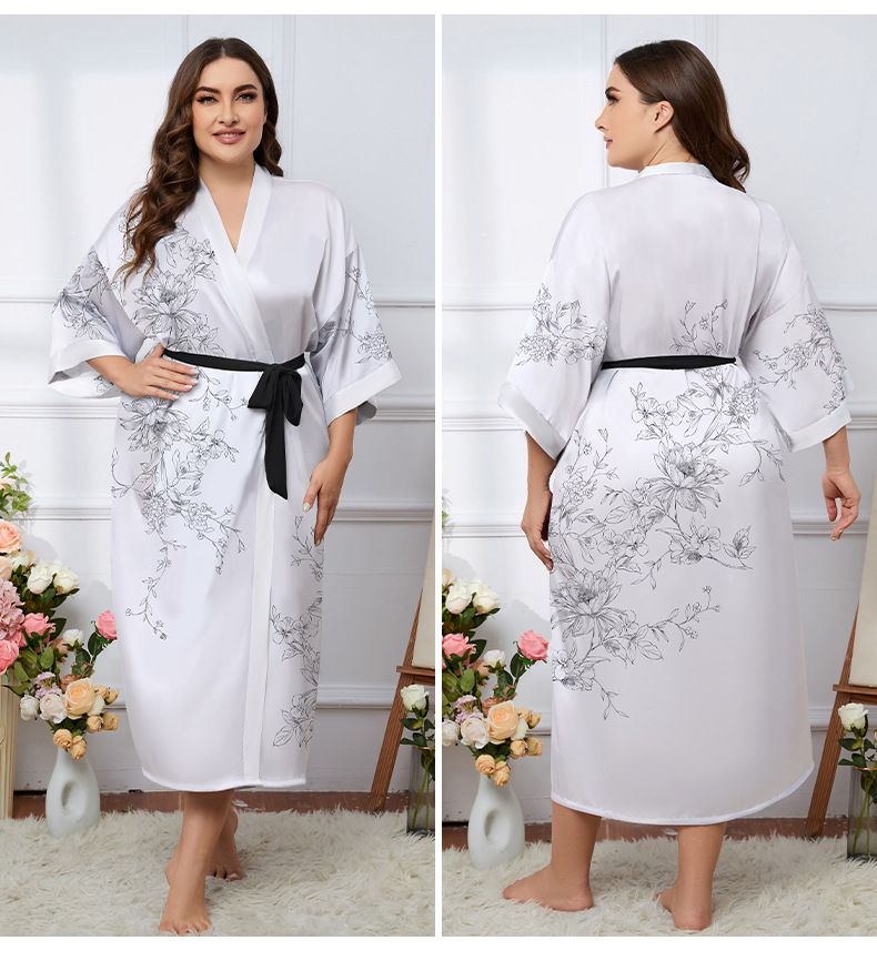 Sömn Damkläder Stora Pyjamasar Nya Satinpyjamas Dam Sommar Lätt Lyxigt Issiden Sval Nattlinne Badrock Hemkläder_voghion.com