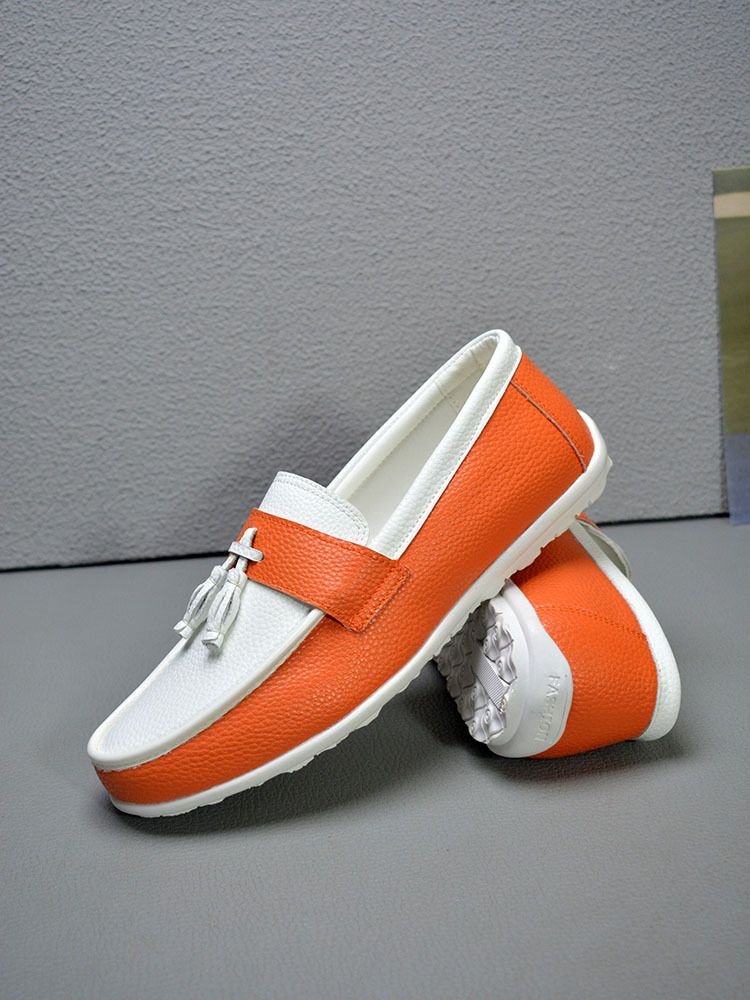 Trendy 2024 Autumn New Le Fu Men's Soft Soled Bean Trendy One Foot Casual Shoes_voghion.com