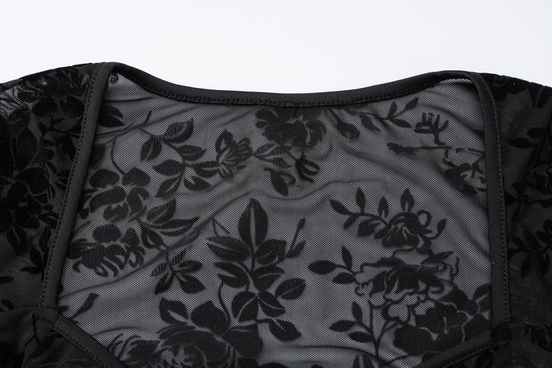 Maglietta a maniche lunghe slim fit in rete trasparente sexy, nuova moda estiva 2025 da donna_voghion.com