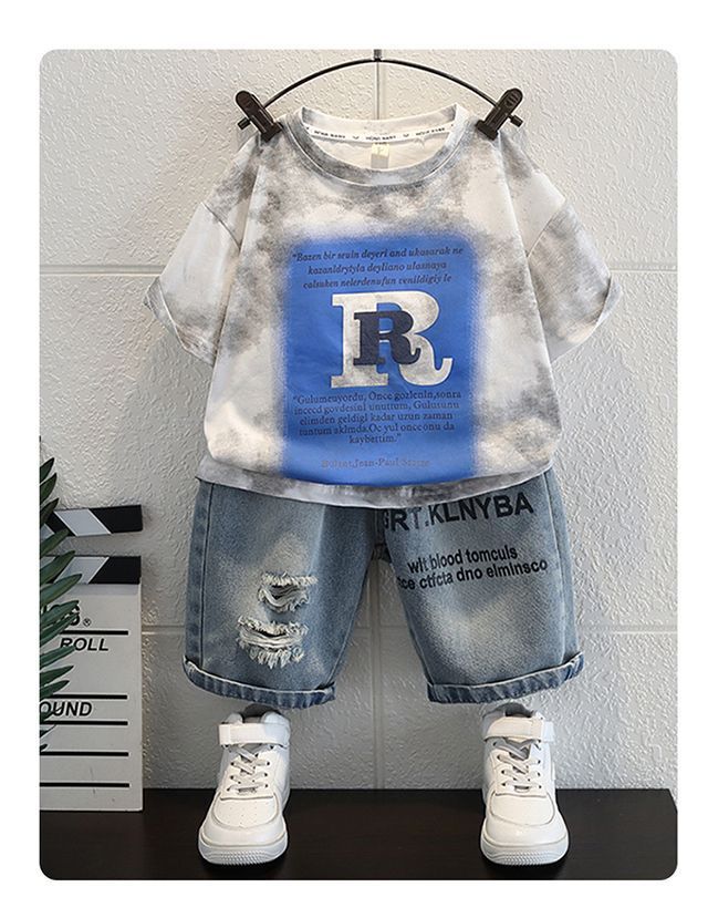 Children's Clothing Boys Summer Sports Suit 2024 New Style Handsome Baby Summer Clothing Boys Short Sleeved Shorts Two Piece Suit_voghion.com