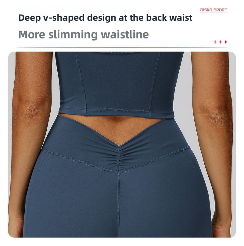 Zechuang Szczotkowane, obcisłe spodenki do jogi z wysokim stanem i marszczeniami dla kobiet, do biegania na świeżym powietrzu, do fitnessu i sportu 9308_voghion.com
