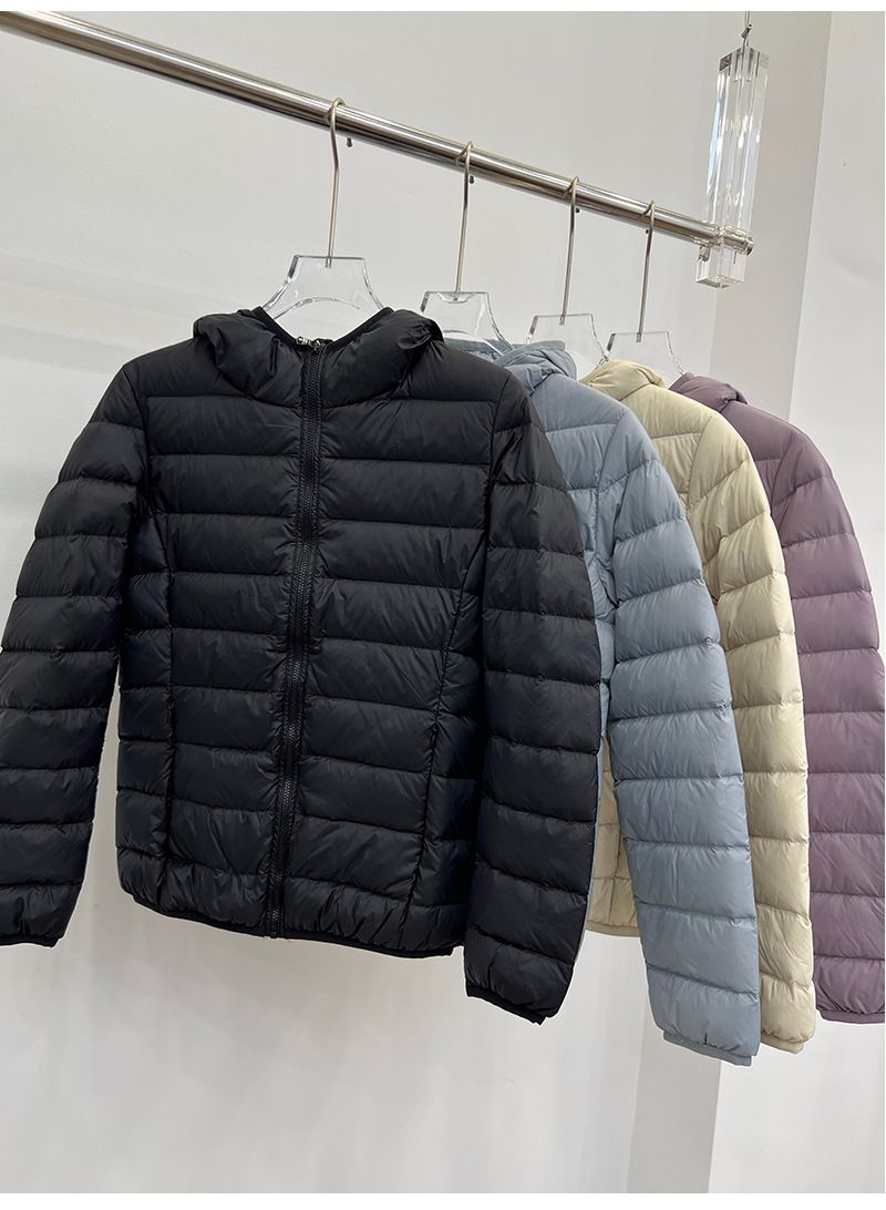 Mädchen-Rippstrickjacke für Damen, kurz und leicht, Winter 2025, neue dicke weiße Entendaunen-Freizeit-Sportjacke mit Kapuze_voghion.com