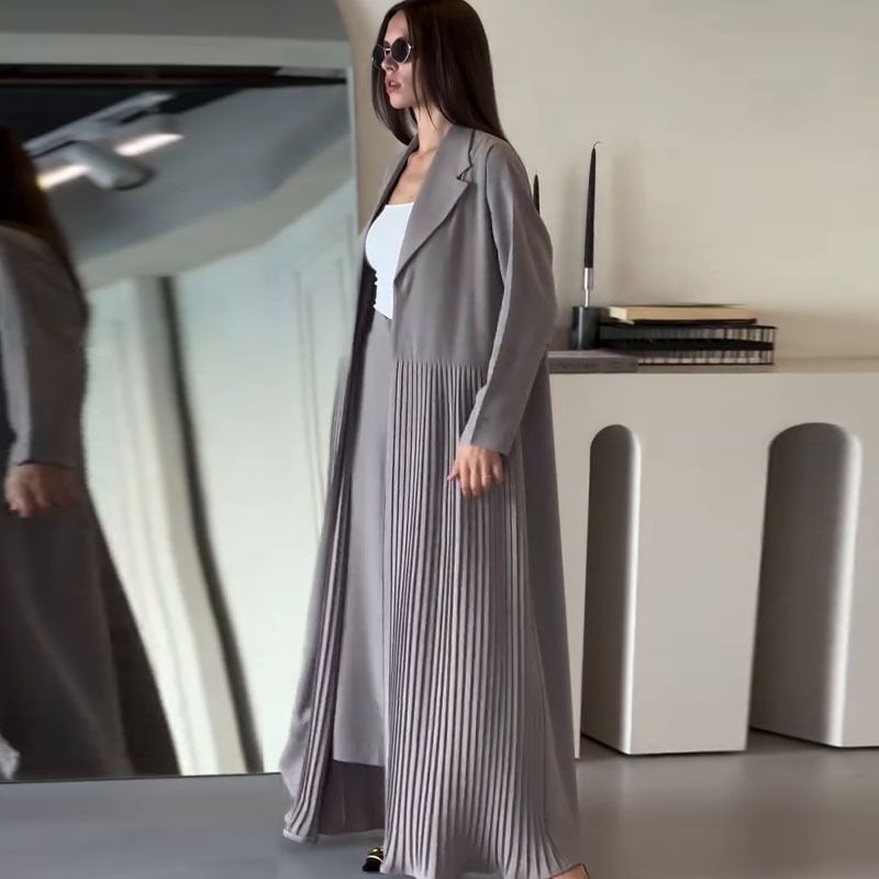 Pantaloni antivento a pieghe di media lunghezza, due pezzi, stile semplice, stile europeo e americano_voghion.com