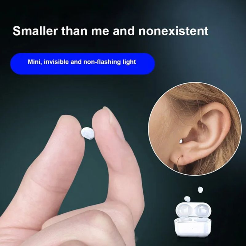 Invisible Earphones Mini-hoofdtelefoon V5.2 Bluetooth TWS Ruisonderdrukking Draadloze slaap-in-ear oordopjes met microfoon_voghion.com
