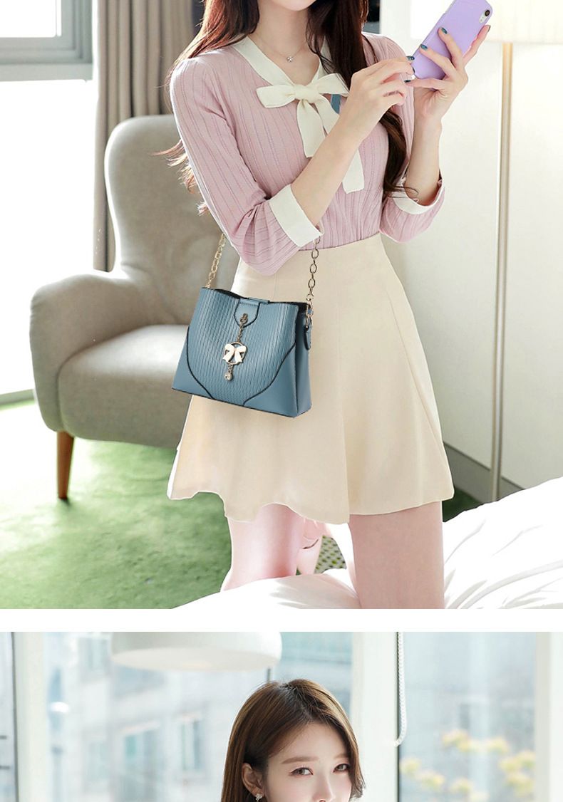 Borsa a tracolla elegante da donna con tracolla a catena, borsa a secchiello versatile per l'uso quotidiano, morbida pelle PU, design minimalista_voghion.com