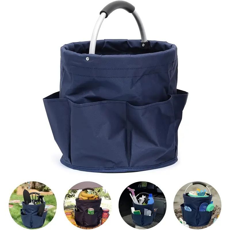 Foldable Picnic Basket Multi-Purpose Storage Tote For Outdoor Garden Travel Camping Portable Organizer With Handles_voghion.com