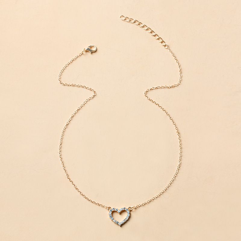 Collana con cuore tempestato di diamanti in lega per donna_voghion.com