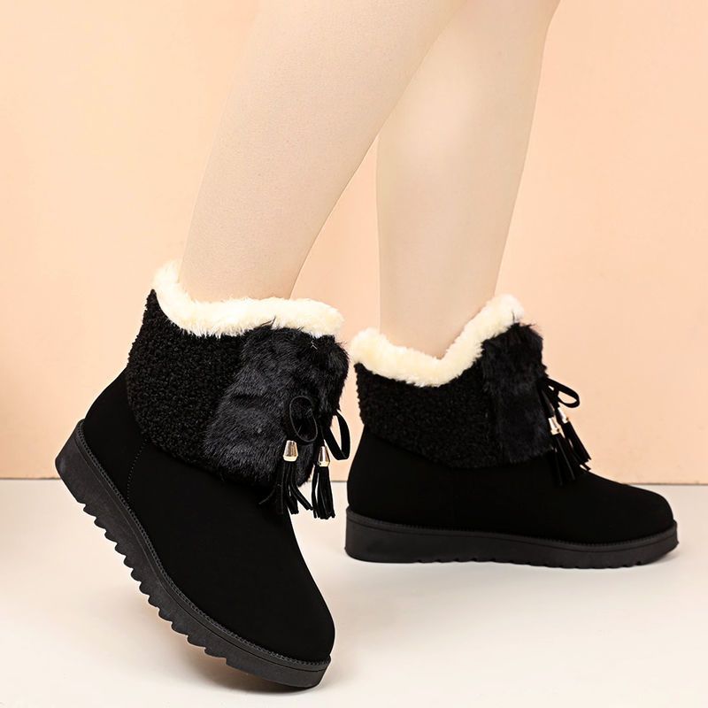 Women's Winter Snow Boots - Insulated Short Ankle Booties With Faux Fur Lining, Slip-On Casual Shoes For Women, Comfortable & Warm_voghion.com