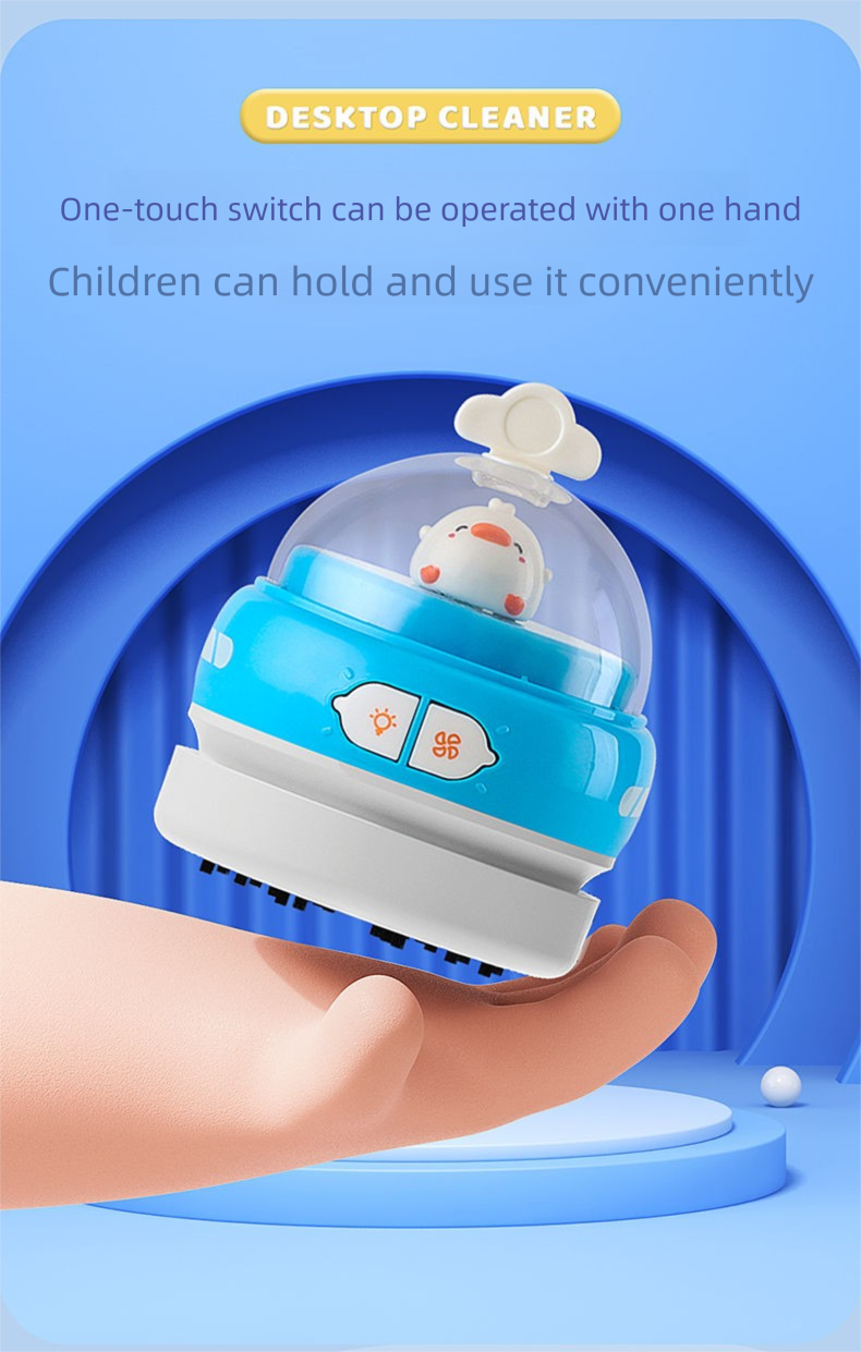 Electric USB Rechargeable Desktop Vacuum Eraser Sweeper Night Light Household Keyboard Dust Cleaner_voghion.com