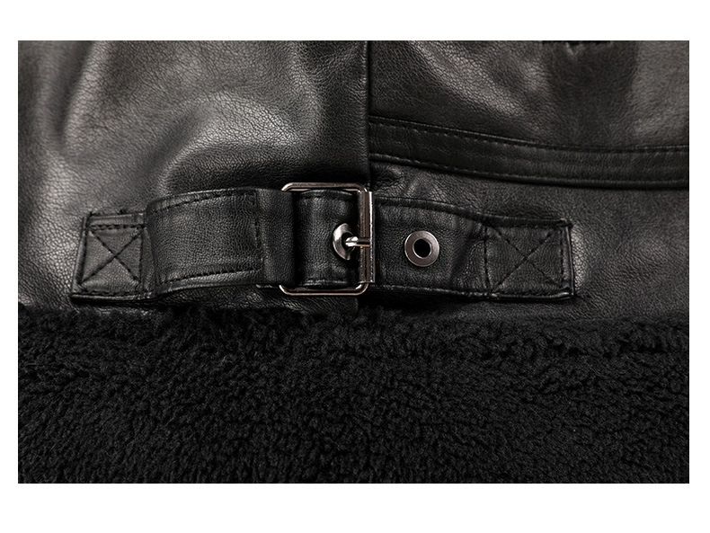 Giacca in similpelle foderata in pile da uomo - Cappotto invernale da motociclista con collo alto (nero/marrone/caffè, XL-5XL)_voghion.com