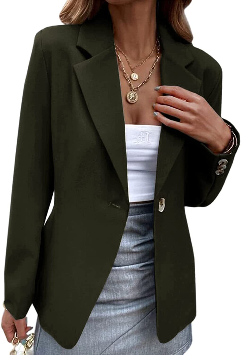 Women's Clothing Casual Long-sleeved Solid Color One-button Small Blazer Suit For Women_voghion.com