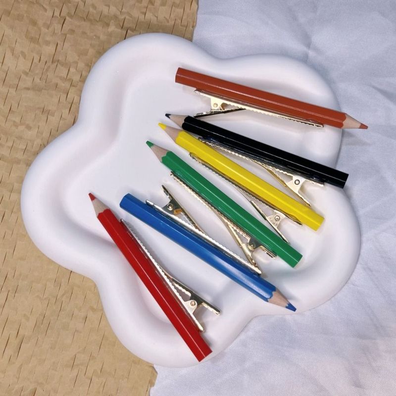 Forcine per capelli speciali con matita colorata scrivibile per bambine, alla moda, per donne, fasce per capelli, accessori per capelli per bambini_voghion.com