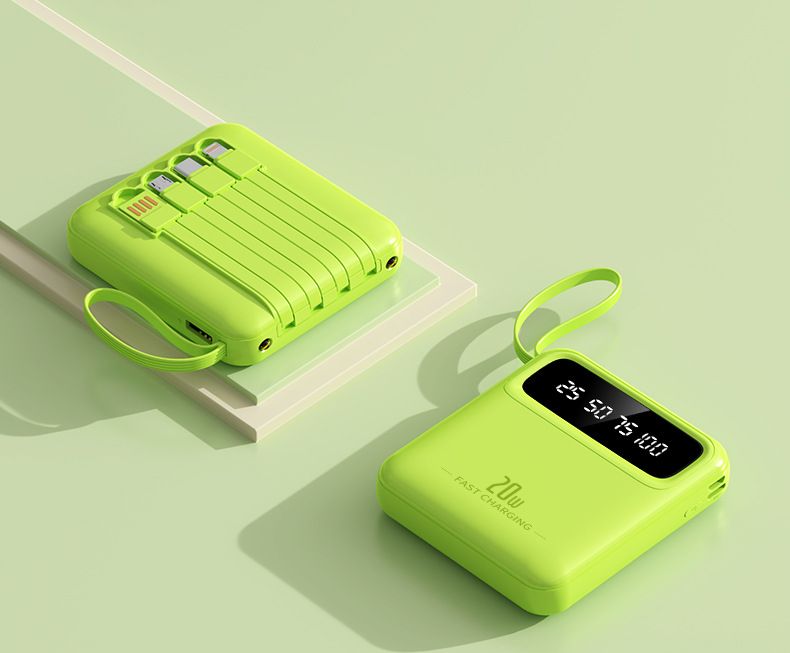 Handy-Zubehör Mini Portable Power Bank 20000 MAh Große Kapazität Handy Power Bank Mit Gebaut In Kabel_voghion.com
